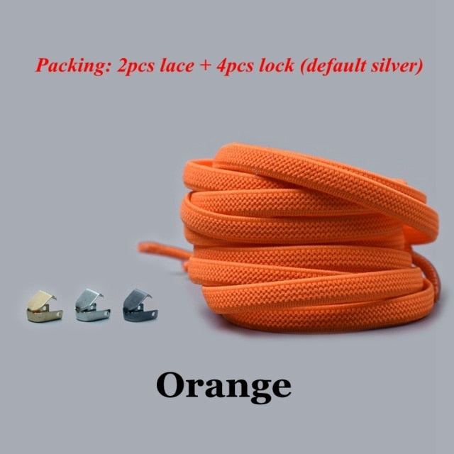 THC 1Pair No tie Shoelaces Flat Elastic Shoe Laces For Kids and Adult Sneakers Shoelace Quick Lazy Laces Shoe strings