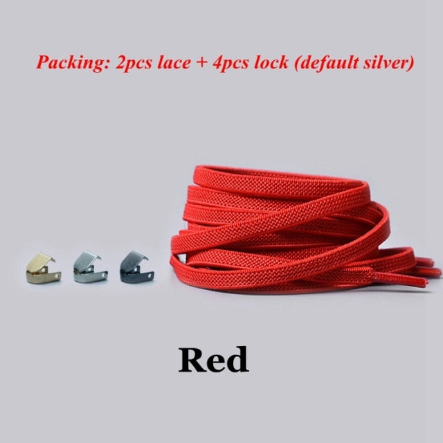 THC 1Pair No tie Shoelaces Flat Elastic Shoe Laces For Kids and Adult Sneakers Shoelace Quick Lazy Laces Shoe strings