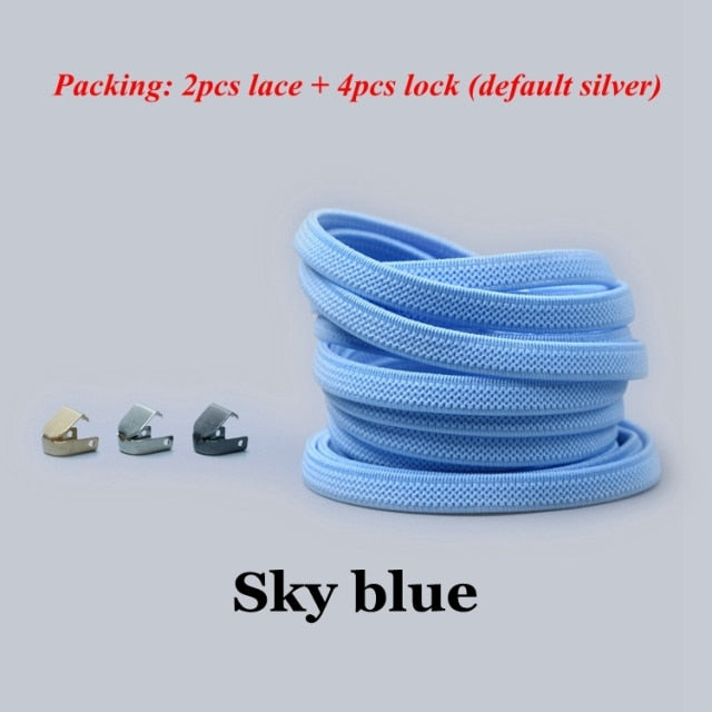 THC 1Pair No tie Shoelaces Flat Elastic Shoe Laces For Kids and Adult Sneakers Shoelace Quick Lazy Laces Shoe strings