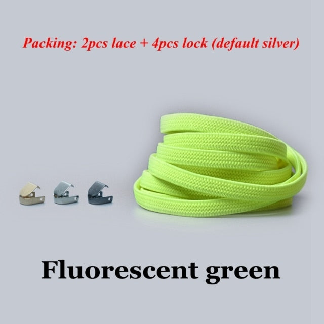 THC 1Pair No tie Shoelaces Flat Elastic Shoe Laces For Kids and Adult Sneakers Shoelace Quick Lazy Laces Shoe strings