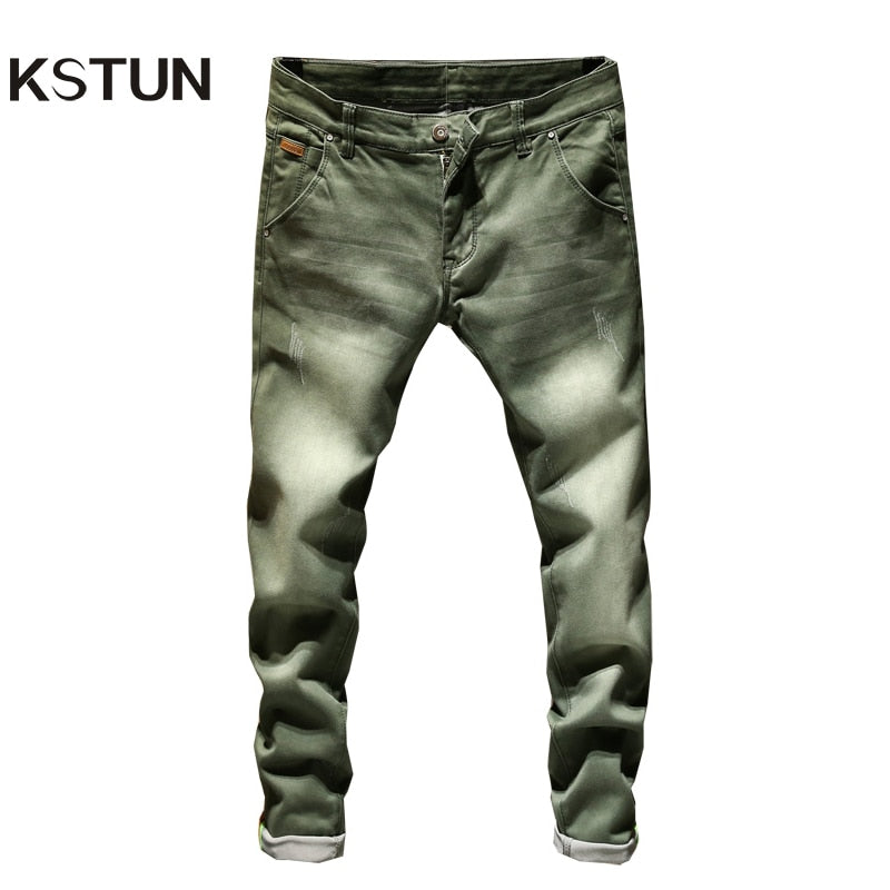 THC/ KSTUN Jeans Men Skinny Stretch Mens Colourd Jeans