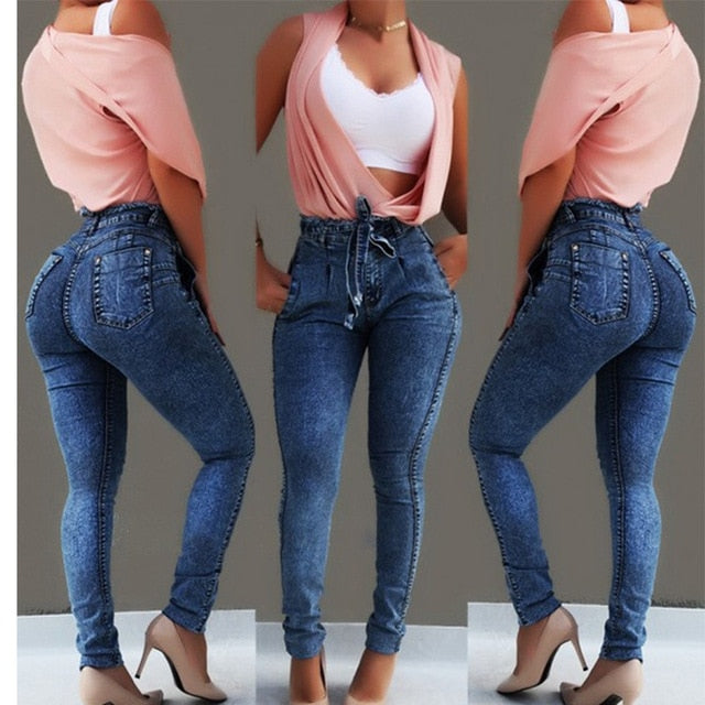 THC LADIES /High Waist Jeans /Slim Stretch Denim Jeans