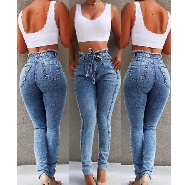 THC LADIES /High Waist Jeans /Slim Stretch Denim Jeans