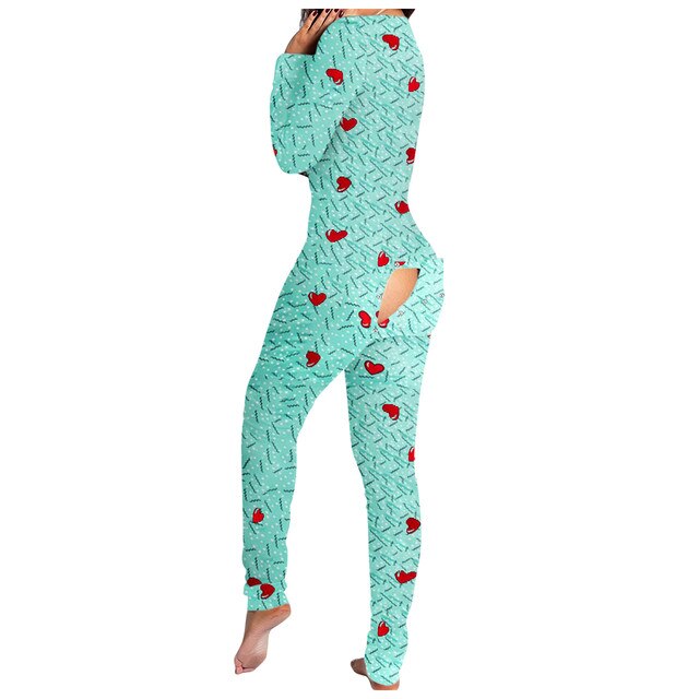 THCNJ Onesie Sexy Fruit Printing Button Flap Ladies Jumpsuit