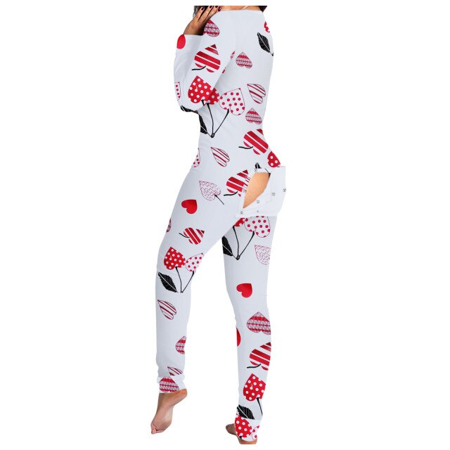 THCNJ Onesie Sexy Fruit Printing Button Flap Ladies Jumpsuit