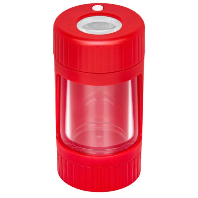 THCNJ 8XMagnification LED GLOWJAR / STASH  container with grinder