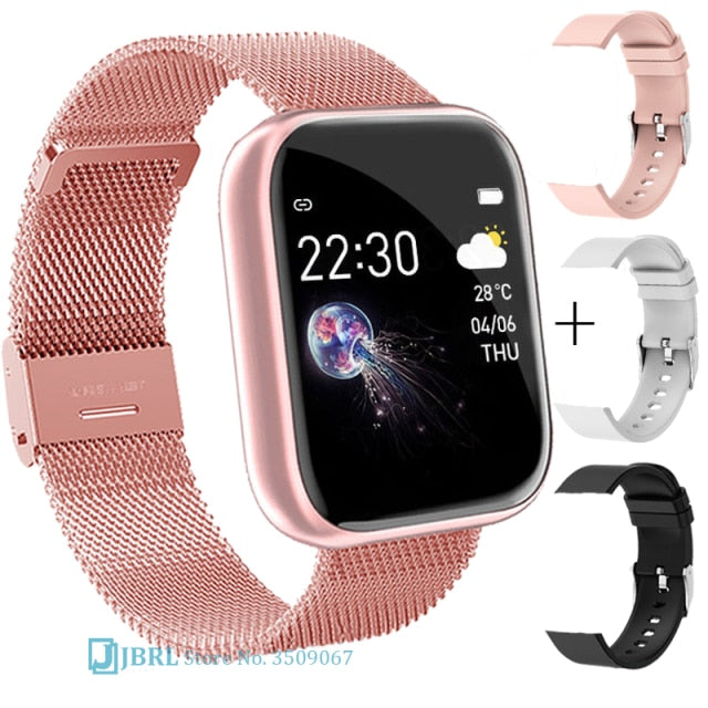 THCNJ 2021 Ladies Sport Bracelet Smart Watch Women Smartwatch Smartband Android IOS( Waterproof)