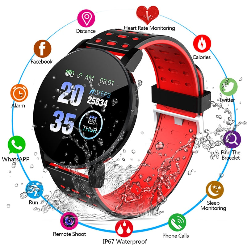 THCNJ Full Touch Smart Watch Men Women / IP67 Waterproof For IOS Android Phone