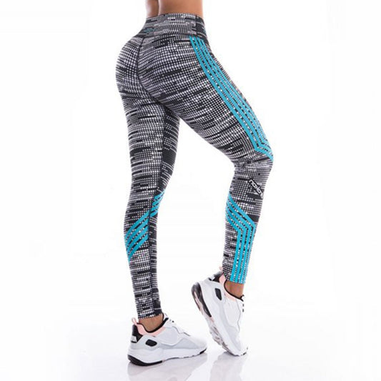 Women Floral Fitness Leggings Ladies Fitness Elastic Force Polyester Long Pants