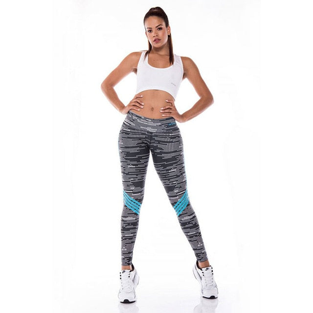 Women Floral Fitness Leggings Ladies Fitness Elastic Force Polyester Long Pants