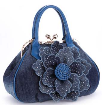 Vogue Star Fashion Denim Flower Shoulder Bag