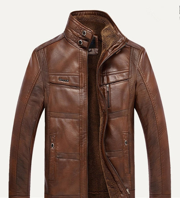 THC Brand High Leather Jacket Men Coats / Winter Faux Fur