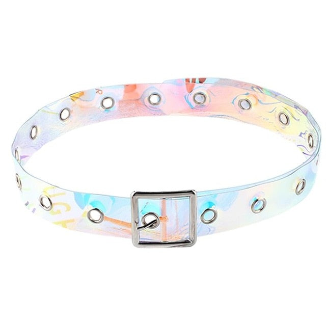 Hot  Women Waist Belt Laser Clear