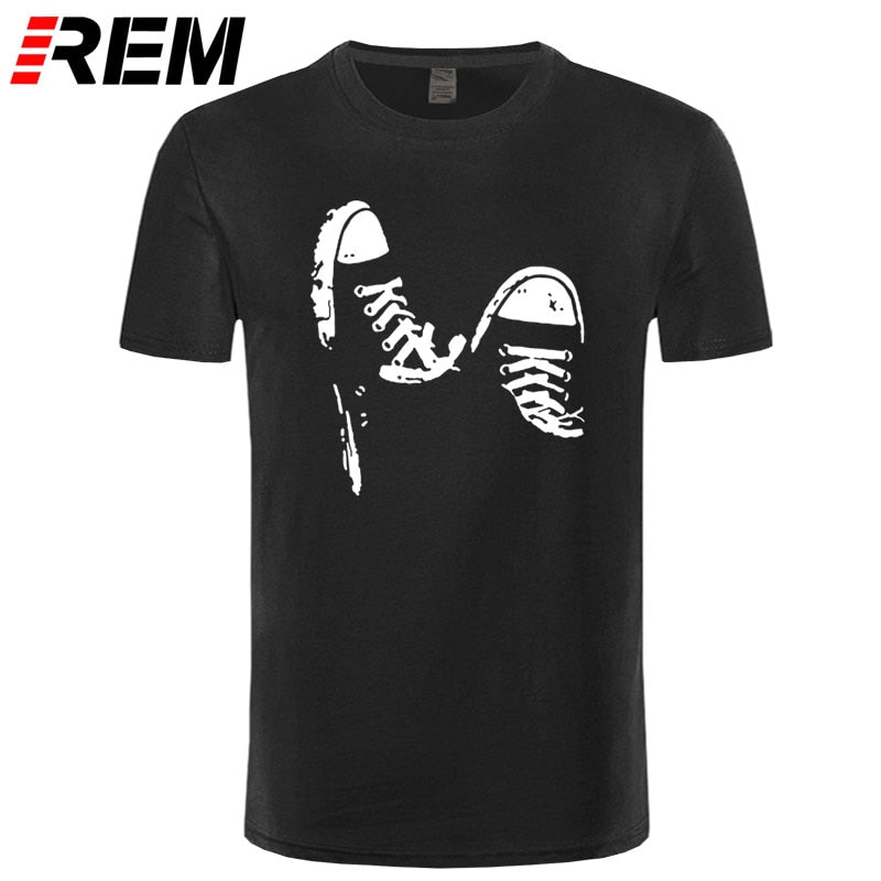 REM Summer Casual Skate Shoes Funny Printed T Shirt Men Cotton Short Sleeve Cool Men's Clothing Brand Tee Shirts Plus Size Tops