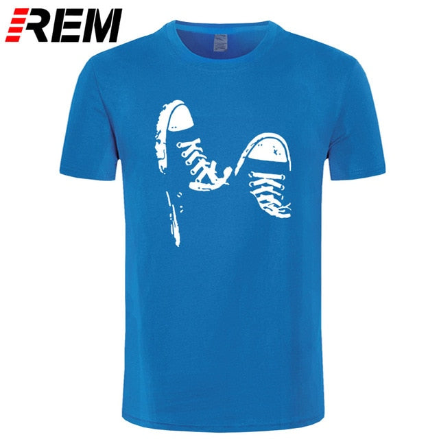 REM Summer Casual Skate Shoes Funny Printed T Shirt Men Cotton Short Sleeve Cool Men's Clothing Brand Tee Shirts Plus Size Tops