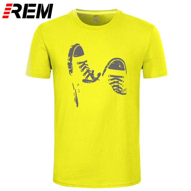 REM Summer Casual Skate Shoes Funny Printed T Shirt Men Cotton Short Sleeve Cool Men's Clothing Brand Tee Shirts Plus Size Tops