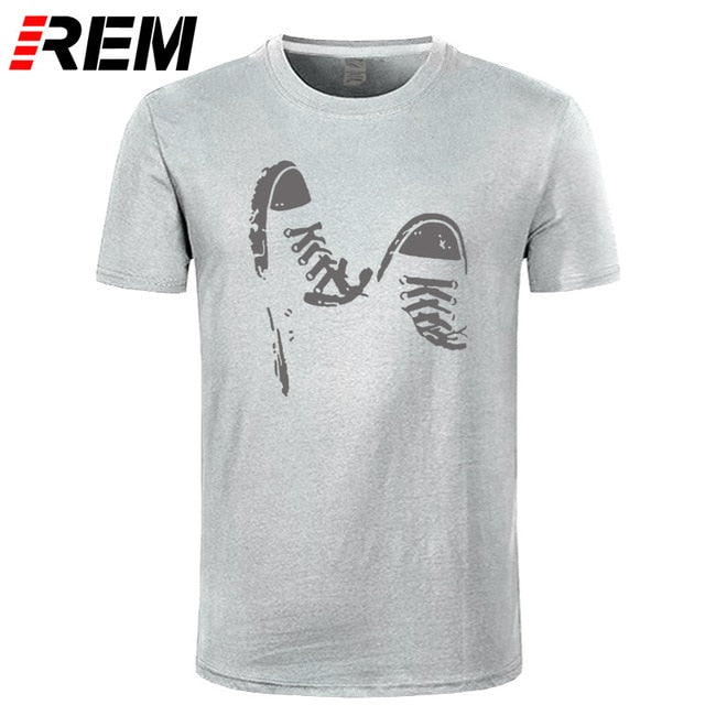 REM Summer Casual Skate Shoes Funny Printed T Shirt Men Cotton Short Sleeve Cool Men's Clothing Brand Tee Shirts Plus Size Tops