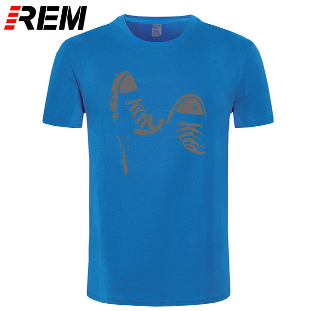 REM Summer Casual Skate Shoes Funny Printed T Shirt Men Cotton Short Sleeve Cool Men's Clothing Brand Tee Shirts Plus Size Tops