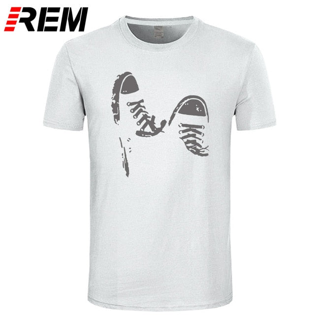 REM Summer Casual Skate Shoes Funny Printed T Shirt Men Cotton Short Sleeve Cool Men's Clothing Brand Tee Shirts Plus Size Tops