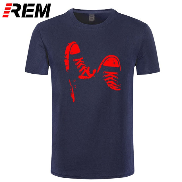 REM Summer Casual Skate Shoes Funny Printed T Shirt Men Cotton Short Sleeve Cool Men's Clothing Brand Tee Shirts Plus Size Tops