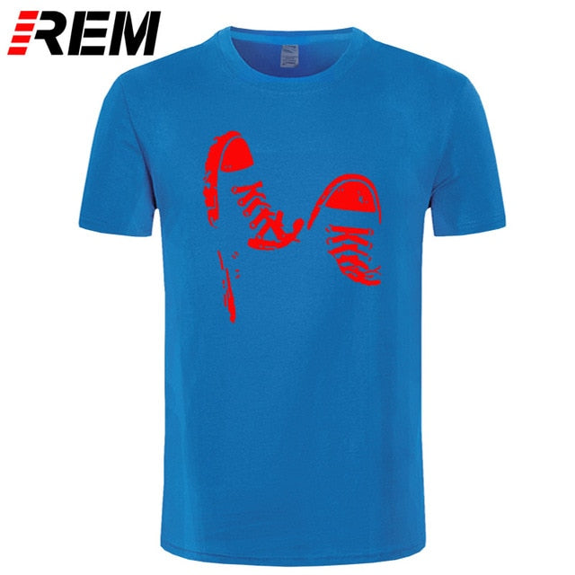 REM Summer Casual Skate Shoes Funny Printed T Shirt Men Cotton Short Sleeve Cool Men's Clothing Brand Tee Shirts Plus Size Tops