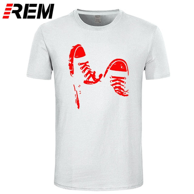 REM Summer Casual Skate Shoes Funny Printed T Shirt Men Cotton Short Sleeve Cool Men's Clothing Brand Tee Shirts Plus Size Tops