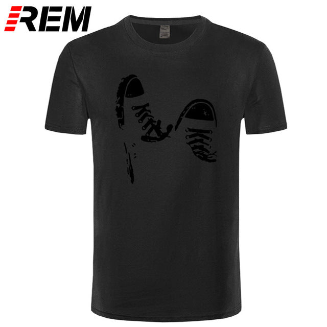 REM Summer Casual Skate Shoes Funny Printed T Shirt Men Cotton Short Sleeve Cool Men's Clothing Brand Tee Shirts Plus Size Tops