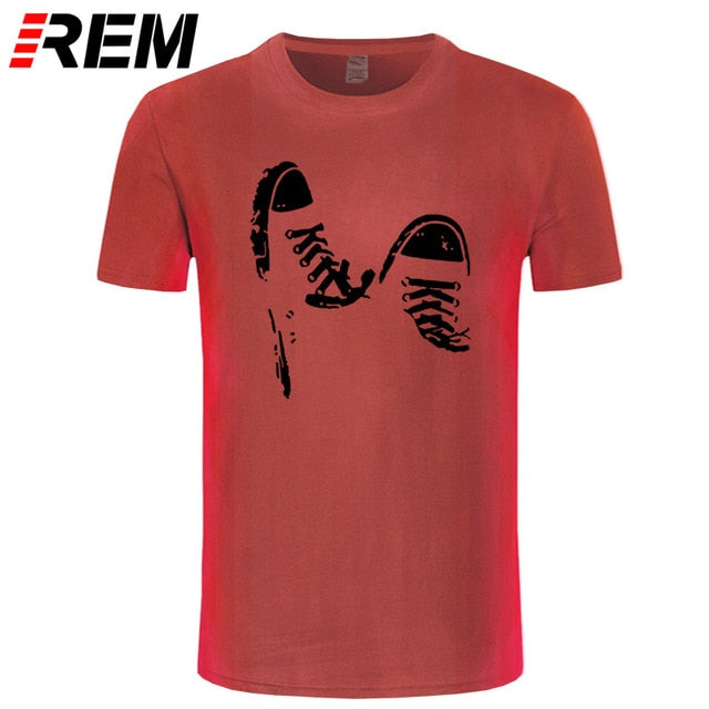 REM Summer Casual Skate Shoes Funny Printed T Shirt Men Cotton Short Sleeve Cool Men's Clothing Brand Tee Shirts Plus Size Tops