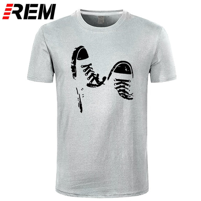 REM Summer Casual Skate Shoes Funny Printed T Shirt Men Cotton Short Sleeve Cool Men's Clothing Brand Tee Shirts Plus Size Tops