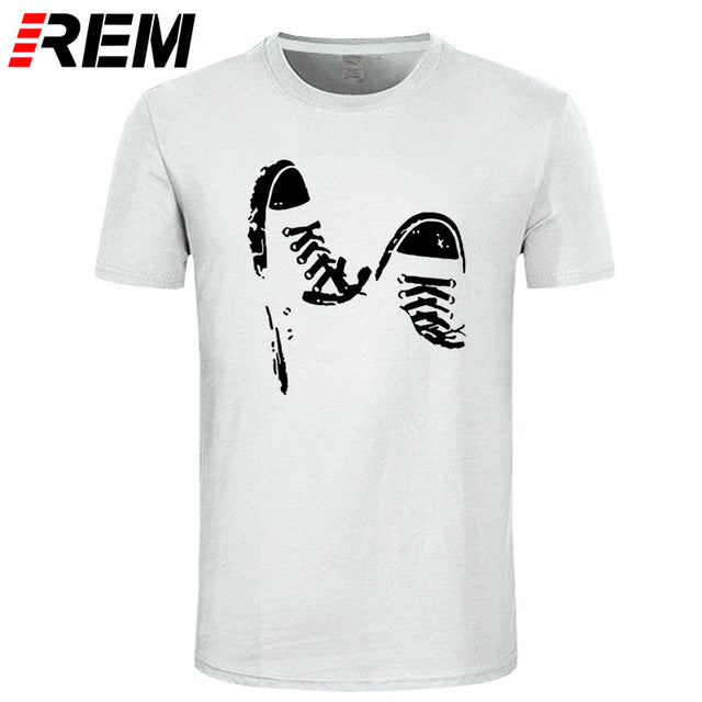 REM Summer Casual Skate Shoes Funny Printed T Shirt Men Cotton Short Sleeve Cool Men's Clothing Brand Tee Shirts Plus Size Tops