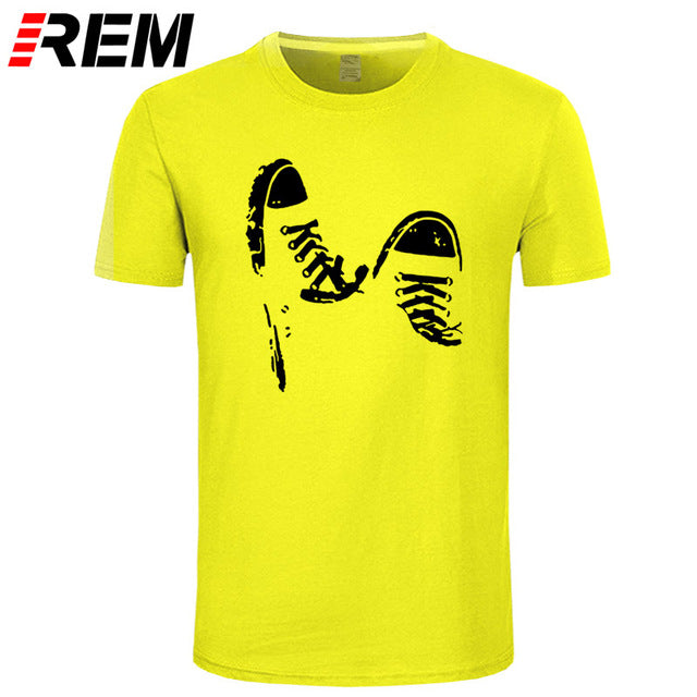 REM Summer Casual Skate Shoes Funny Printed T Shirt Men Cotton Short Sleeve Cool Men's Clothing Brand Tee Shirts Plus Size Tops