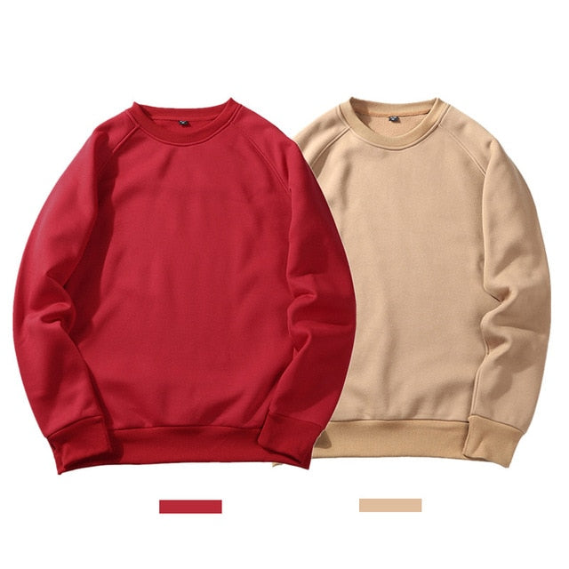 THC Autumn Male Solid Color Sweatshirts