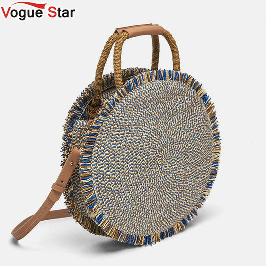 High quality Straw bag Beach woven bag Round Tote