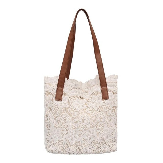 THC Lace Hollow Out Shoulder Bag Women Handbags Summer Beach Casual Totes Bags for Women 2019 Top-handle Bag bolsa feminina